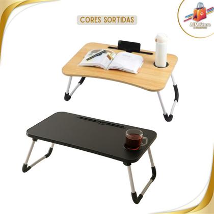 Imagem de Mesa Notebook Portátil E Dobrável Suporte Sofá Cama Estudos