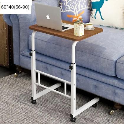 Imagem de Mesa Notebook Rodinhas Altura Ajustavel Home Office Multifuncional Computador Escrivaninha Sala Marrom