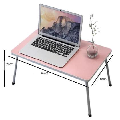 Imagem de Mesa notebook suporte dobravel rosa multiuso bandeja apoio