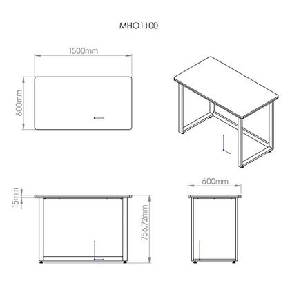 Imagem de Mesa Office Hayonik MHO 1500, Pés com Regulagem de Altura, Borda 15mm, Amendola Rustica - 74461