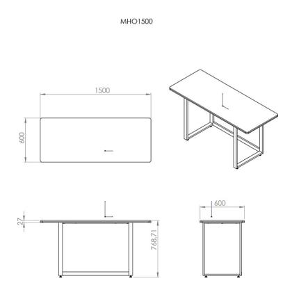 Imagem de Mesa Office Hayonik MHO 1500, Pés com Regulagem de Altura, Borda 27mm, Amendola Rustica - 72338