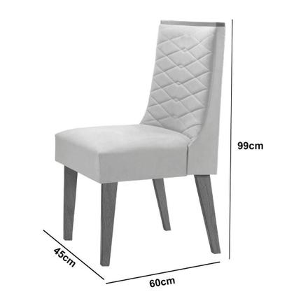 Imagem de Mesa Olimpia 120 Mdf Canto Copo E Com 4 Cadeiras Safira Veludo Capuccino/naturalle/naturalle