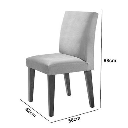 Imagem de Mesa Olimpia 120mm Mdf Vidro Canto Reto Com 4 Cadeiras