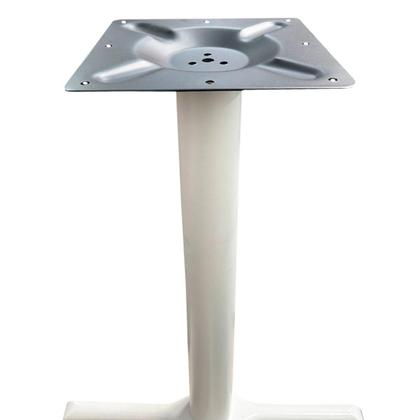 Imagem de Mesa Ômega Ferro Branco 74 cm (Alt) Base em X Tampo MDP Quadrado Grafito 70 cm (Larg) x 2,50cm (Alt)