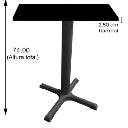 Imagem de Mesa Ômega Ferro Branco 74 cm (Alt) Base em X Tampo MDP Quadrado Samba 70 cm (Larg) x 2,50 cm (Alt)