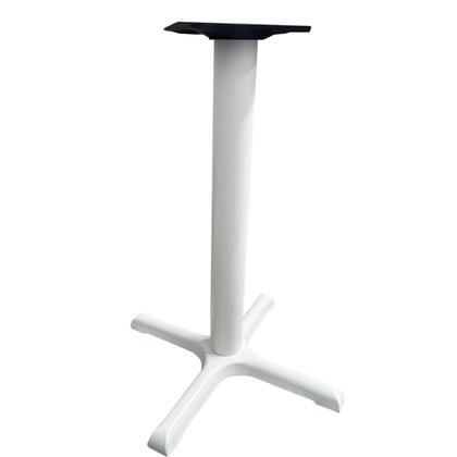 Imagem de Mesa Ômega Ferro Branco 74 cm (Alt) Base em X Tampo MDP Redondo Cinza 80 cm (Larg) x 2,50 cm (Alt)