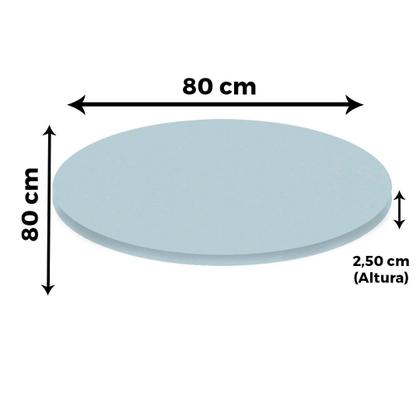 Imagem de Mesa Ômega Ferro Branco 74 cm (Alt) Base em X Tampo MDP Redondo Cinza 80 cm (Larg) x 2,50 cm (Alt)