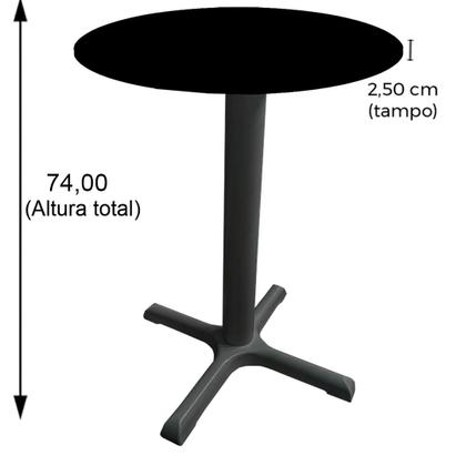 Imagem de Mesa Ômega Ferro Branco 74 cm (Alt) Base em X Tampo MDP Redondo Noce Nat 80 cm (Larg) x 2,50cm (Alt)