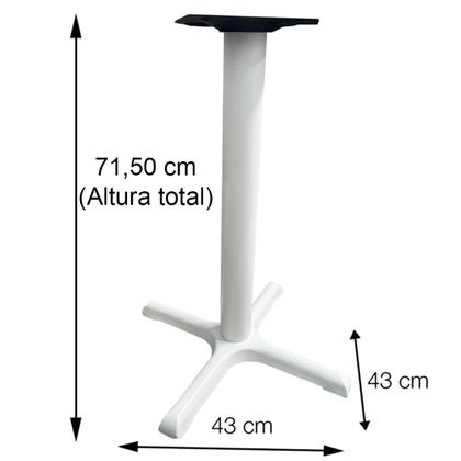 Imagem de Mesa Ômega Ferro Branco 74cm (Alt) Base em X Tampo MDP Quadrado Noce Nat 60cm (Larg) x 2,50cm (Alt)