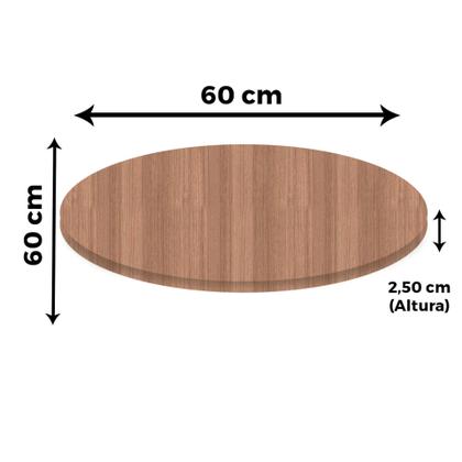 Imagem de Mesa Ômega Ferro Preto 74 cm (Alt) Base em X Tampo MDP Redondo 60 cm (Larg) x 2,50 cm (Alt) Noce Nat