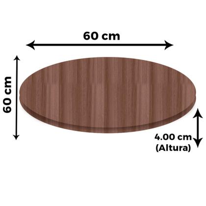 Imagem de Mesa Ômega Ferro Preto 74 cm (Alt) Base em X Tampo MDP Redondo 60 cm (Larg) x 2,50 cm (Alt) Walnut