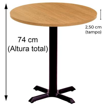 Imagem de Mesa Ômega Ferro Preto 74 cm (Alt) Base em X Tampo MDP Redondo 80 cm (Larg) x 2,50 cm (Alt) Samba