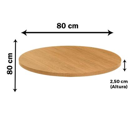 Imagem de Mesa Ômega Ferro Preto 74 cm (Alt) Base em X Tampo MDP Redondo 80 cm (Larg) x 2,50 cm (Alt) Samba