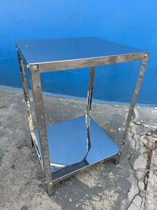 Imagem de Mesa Organizadora Em Aço Inox 57x51x85 Com 2 Bandejas