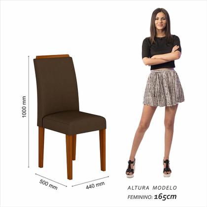 Imagem de Mesa Oval Com 4 Cadeiras Montana 1,36 Cin/off/marro - Móveis Arapongas