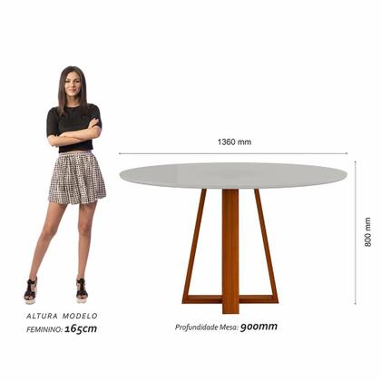 Imagem de Mesa Oval Com 4 Cadeiras Montana 1,36 Cin/off/marro - Móveis Arapongas