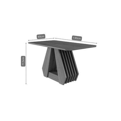 Imagem de Mesa p/ Cozinha Agata c/ Tampo Madeirado 130x80cm Cinamomo - Cimol