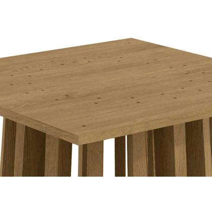 Imagem de Mesa p/ Cozinha Lavanda c/ Tampo Madeirado c/ Vidro 135x105cm Nogueira/Preto Fosco - Kappesberg