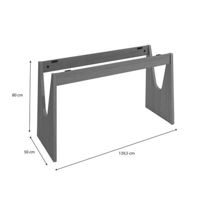 Imagem de Mesa p/ Cozinha Mila Premium Madeira Maciça c/ Tampo Madeirado c/ Vidro 200x100cm Carvalho/Freijo Bronze - Kappesberg