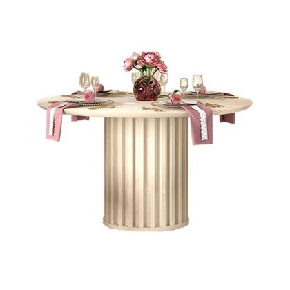 Imagem de Mesa p/ Cozinha Viena c/ Tampo Madeirado c/ Vidro 136cm Cedro/Off White - DJ Móveis