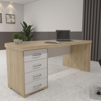 Imagem de Mesa p/Escritório 4 Gavetas Tampo Tamburato MDP Lado Esquerdo