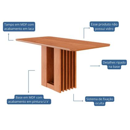 Imagem de Mesa para 4 Lugares Tampo em MDF Mesa 130cm Moderna Ariela Cimol Cinamomo
