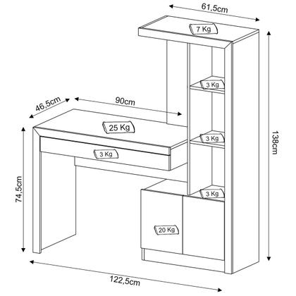 Imagem de Mesa para Computador 2 Portas 1 Gaveta  Me4143 Rústico - Tecno Mobili