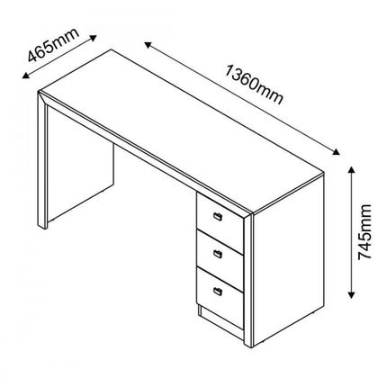 Imagem de Mesa para Computador 3 Gavetas ME4102 Tecno Mobili