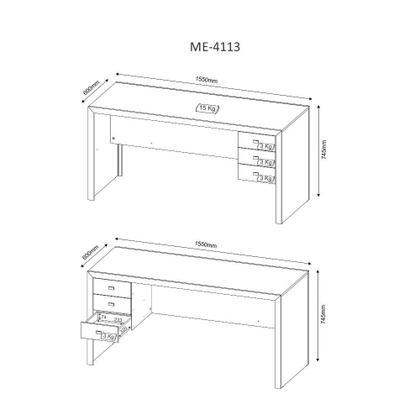 Imagem de Mesa para Computador 3 Gavetas ME4113 Tecnomobili