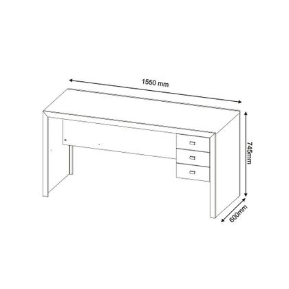 Imagem de Mesa para Computador 3 Gavetas ME4113 Tecnomobili