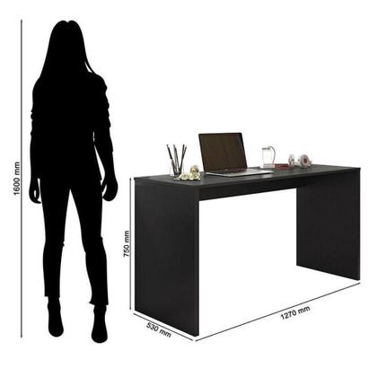 Imagem de Mesa Para Computador Ambiente Gávea Preto Trama - Móveis Leão