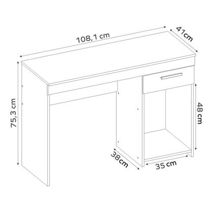 Imagem de Mesa para Computador Bay 1 Gaveta Nogal - Pnr Móveis