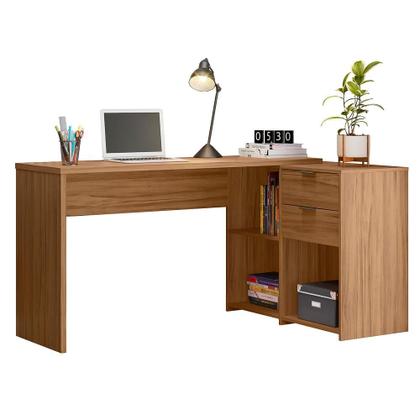 Imagem de Mesa Para Computador Com 2 Gavetas Office NT2060 Notável Freijó
