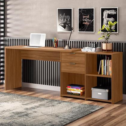 Imagem de Mesa Para Computador Com 2 Gavetas Office NT2060 Notável Freijó