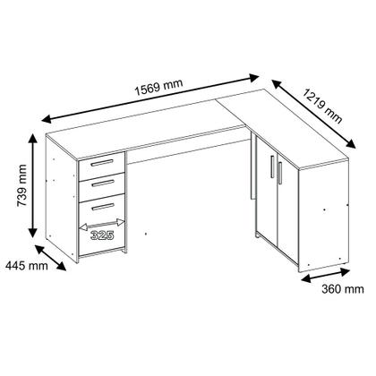 Imagem de Mesa para Computador de Canto 2 Gavetas Office Notável Móveis