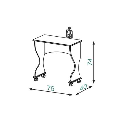 Imagem de Mesa Para Computador Dobrável com Rodízios Freijó - D'Rossi