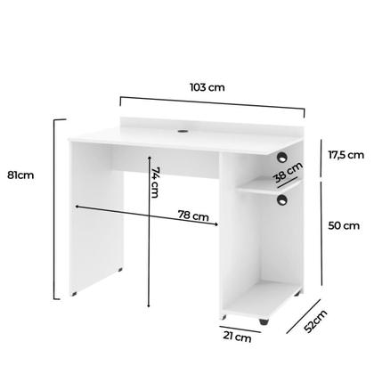 Imagem de Mesa para Computador e Escrivaninha Iris - Branco - RPM Móveis