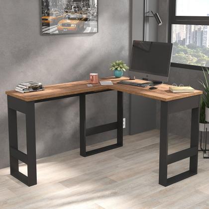 Imagem de Mesa Para Computador em L Chess F04 Preto/Solanum - Mpozenato