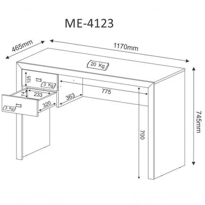 Imagem de Mesa Para Computador / Escritorio Me4123 Branco Branco