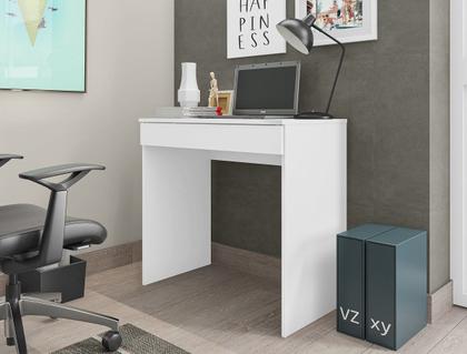 Imagem de Mesa Para Computador Escrivaninha 1 Gaveta Alexia Branco - AJL Móveis