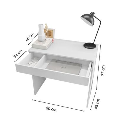 Imagem de Mesa Para Computador Escrivaninha 1 Gaveta Alexia Branco - AJL Móveis