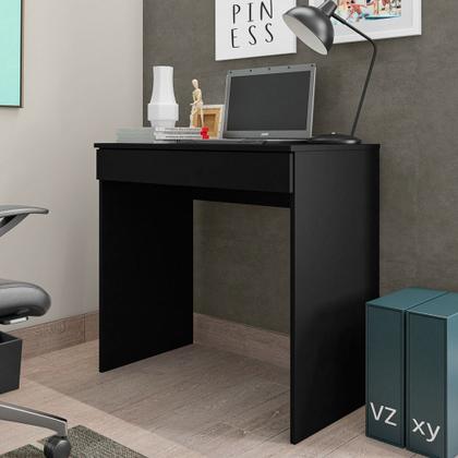 Imagem de Mesa Para Computador Escrivaninha 1 Gaveta Alexia Preto Fosco - AJL Móveis
