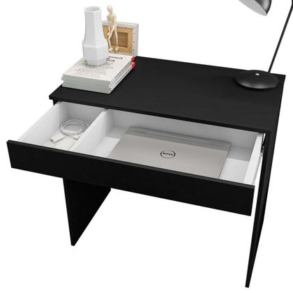 Imagem de Mesa Para Computador Escrivaninha 1 Gaveta Alexia Preto Fosco - AJL Móveis