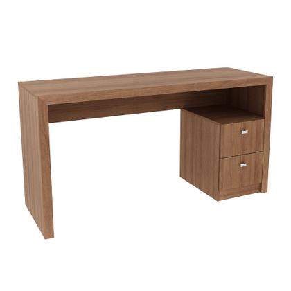 Imagem de Mesa Para Computador Escrivaninha 2 Gavetas ME4130 Amêndoa - Tecno Mobili