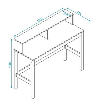 Imagem de Mesa para Computador Escrivaninha Aparador Preto Pinus