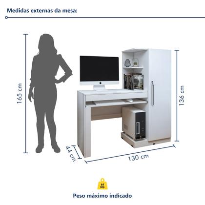 Imagem de Mesa para Computador Escrivaninha com Armário Office
