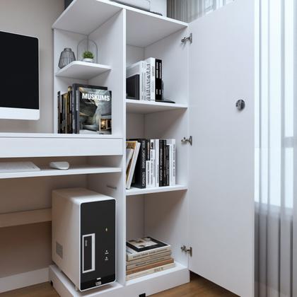 Imagem de Mesa para Computador Escrivaninha com Armário Office