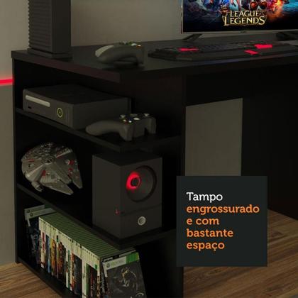 Imagem de Mesa Para Computador Escrivaninha Gamer 9409 Madesa Preto