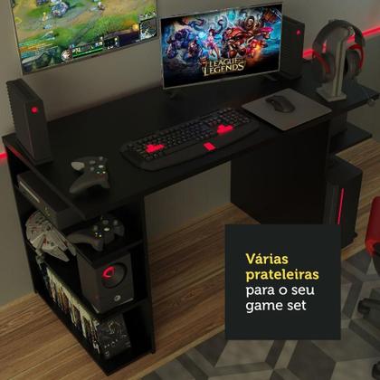 Imagem de Mesa Para Computador Escrivaninha Gamer 9409 Madesa Preto