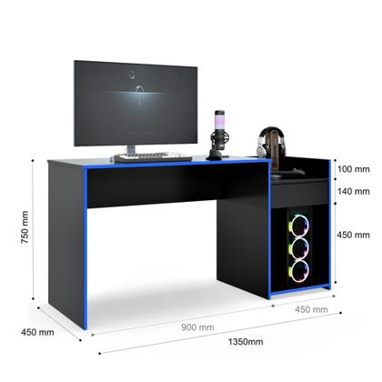 Imagem de Mesa Para Computador Escrivaninha Gamer Jogos Start - Várias Cores